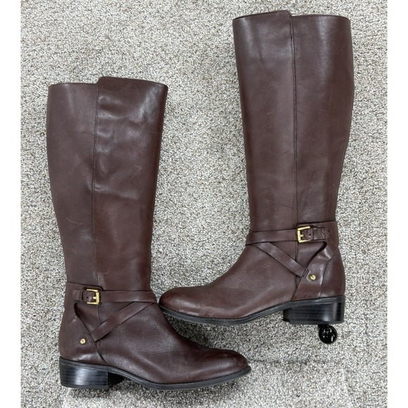 Lauren Ralph Lauren Mariah Dark Brown Leather Riding Boots 7.5B Preppy Old Money - Picture 5 of 16